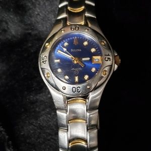 Vintage Bulova Marine Star Blue Face Dive Watch